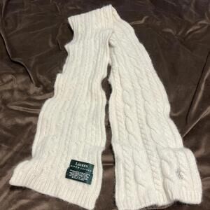 Lauren Ralph Lauren 70% Lambs Wool Scarf In Ivory, 56” Long By 7” Wide EUC